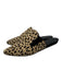 Jenni Kayne Shoe Size 38 Tan & black Leather Pony Hair Cheetah Print Mule Flats Tan & black / 38