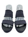 Pedro Garcia Shoe Size 40 Navy Blue Satin Upper Two Strap Platform Wedge Sandals Navy Blue / 40