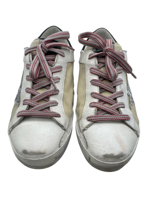 Golden Goose Shoe Size 40 White, Beige & Red Leather & Textile Low Top Sneakers White, Beige & Red / 40