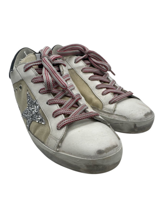 Golden Goose Shoe Size 40 White, Beige & Red Leather & Textile Low Top Sneakers White, Beige & Red / 40