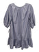 Ann Mashburn Size M Navy & white Cotton 1/2 Puff Sleeve Striped V Neck Dress Navy & white / M