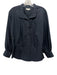 Ann Mashburn Size M Black Cotton Long Balloon Sleeve 1/2 Button Poplin Shirt Top Black / M