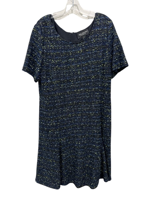 St. John Couture Size 14 Black, Blue & Green Polyester & Wool Blend Sequin Dress Black, Blue & Green / 14