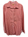Ann Mashburn Size XL White & Orange Cotton Gingham Button Up Long Sleeve Top White & Orange / XL