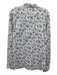 Ann Mashburn Size XL White & Navy Blue Cotton Blend Long Sleeve 1/2 Button Top White & Navy Blue / XL
