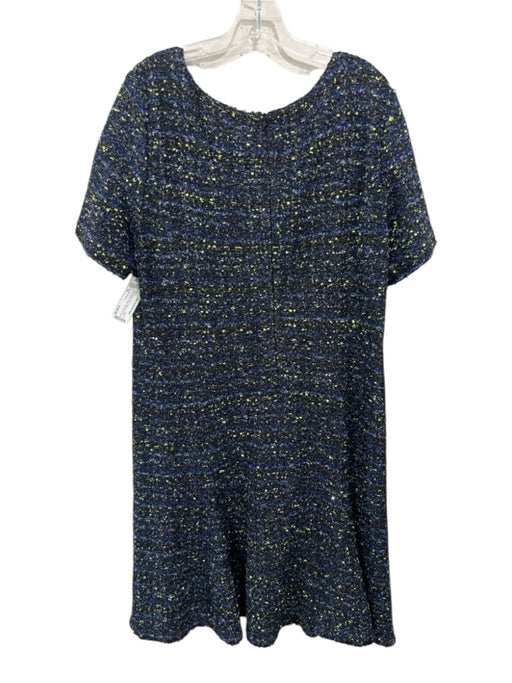 St. John Couture Size 14 Black, Blue & Green Polyester & Wool Blend Sequin Dress Black, Blue & Green / 14
