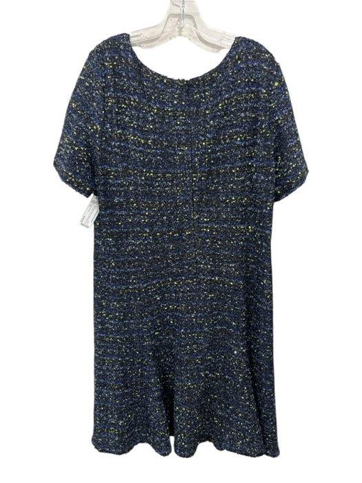 St. John Couture Size 14 Black, Blue & Green Polyester & Wool Blend Sequin Dress Black, Blue & Green / 14