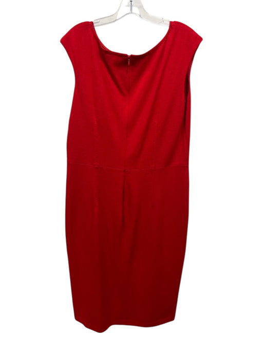 St. John Collection Size 16 Red Wool Blend Knit Sleeveless Seam Detail Dress Red / 16