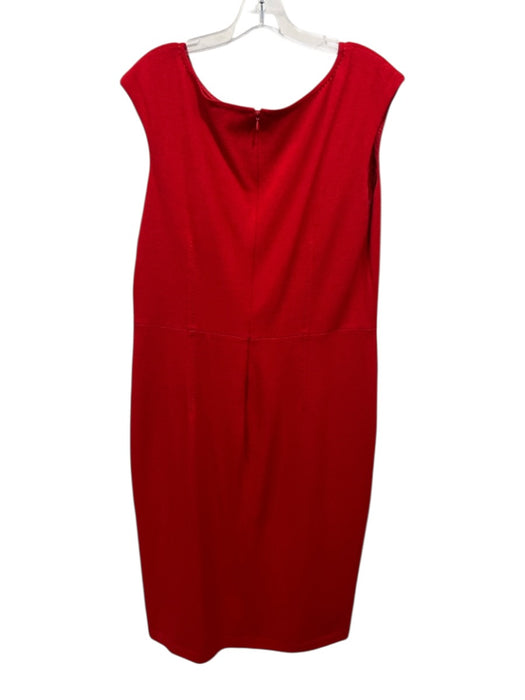 St. John Collection Size 16 Red Wool Blend Knit Sleeveless Seam Detail Dress Red / 16