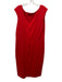 St. John Collection Size 16 Red Wool Blend Knit Sleeveless Seam Detail Dress Red / 16