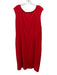 St. John Collection Size 16 Red Wool Blend Knit Sleeveless Seam Detail Dress Red / 16