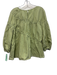 SABO Size 4 Light Green Cotton Long Balloon Sleeve Keyhole Back Seam Detail Top Light Green / 4
