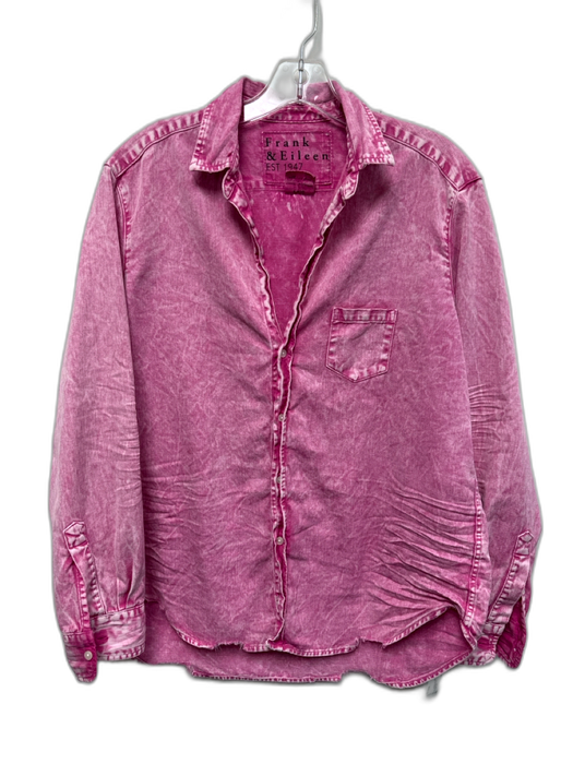 Frank & Eileen Size M Pink Cotton Chambray Long Sleeve Button Up Shirt Top Pink / M