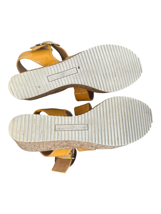Donald Pliner Shoe Size 9 1/2 Mustard Yellow Manmade Material Ankle Strap Shoes Mustard Yellow / 9 1/2