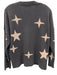 360 Cashmere Size M Dark Gray & White Cashmere Long Sleeve Stars Knit Sweater Dark Gray & White / M