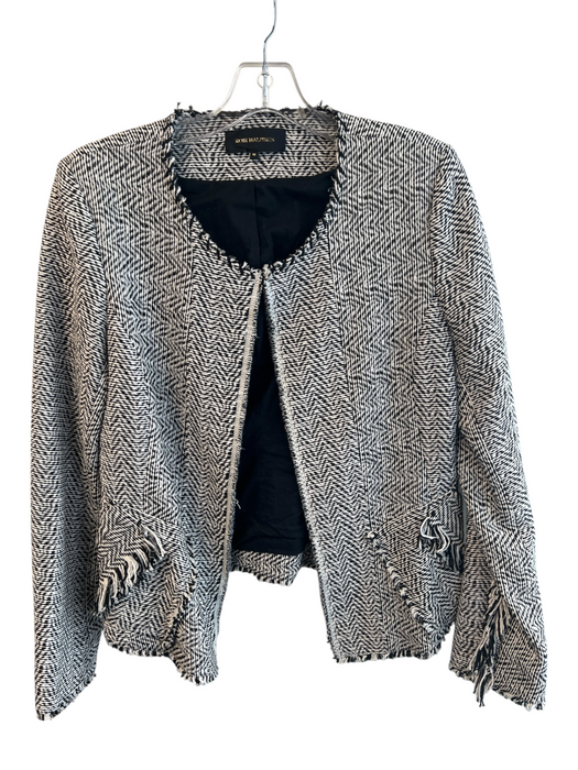 Kobi Halperin Size Medium Black & White Cotton Blend Chevron Print Jacket Black & White / Medium