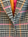 Vilagallo Size 42 Pink, Gray & Multi Acrylic Blend 1 Button Plaid Jacket Pink, Gray & Multi / 42