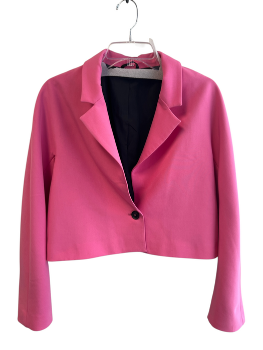 Sisley Size 44 Hot pink Polyester Crop 1 Button Boxy Fit Jacket Hot pink / 44