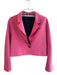 Sisley Size 44 Hot pink Polyester Crop 1 Button Boxy Fit Jacket Hot pink / 44