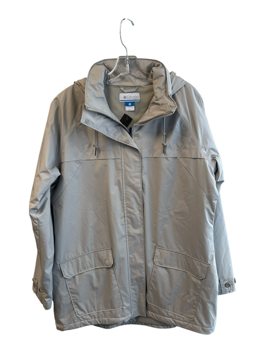 Columbia Size XL Beige Polyester Front Zip Snap & Zip Knee Length Jacket Beige / XL