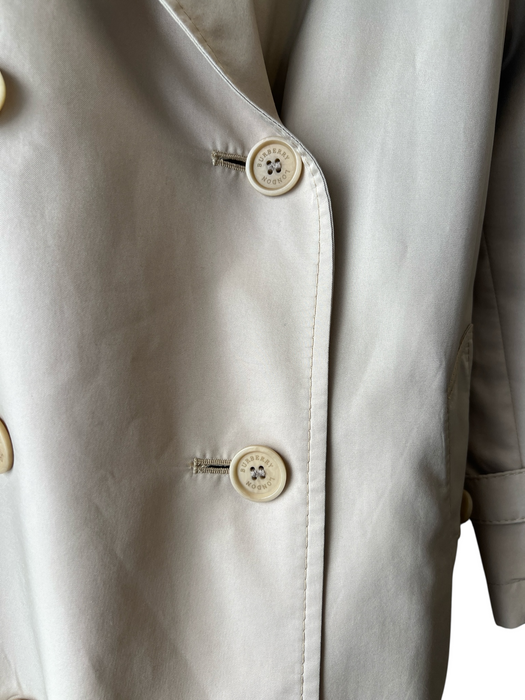 Burberry Tan Polyester & Rayon Belt Pockets Plaid Lining Knee length Trenchcoat Tan / 10R
