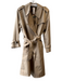 Burberry Tan Polyester & Rayon Belt Pockets Plaid Lining Knee length Trenchcoat Tan / 10R