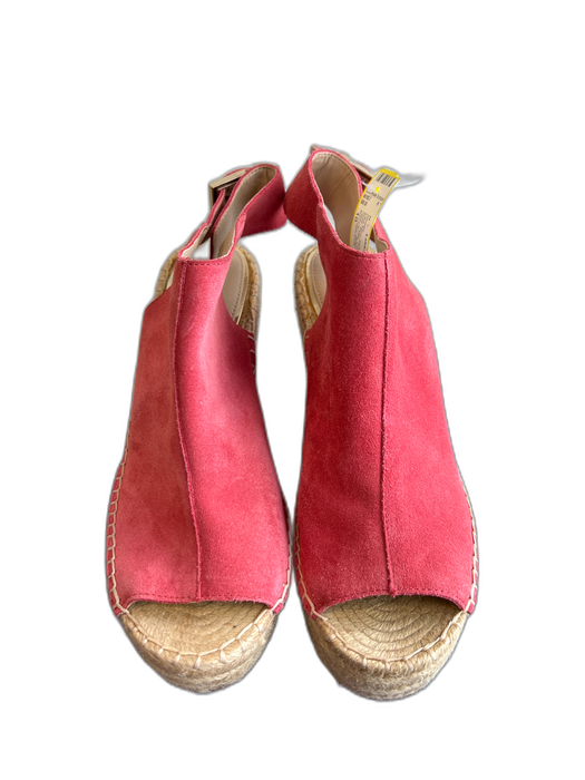 Kenneth Cole Shoe Size 10 Pink Leather Upper Manmade Sole Peep Toe Shoes Pink / 10