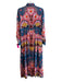 Boden Size 10 Multi Viscose Blend Collared Button Up Long Sleeve Maxi Dress Multi / 10