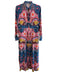 Boden Size 10 Multi Viscose Blend Collared Button Up Long Sleeve Maxi Dress Multi / 10