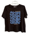 MNG Size M Brown Cotton Crew Neck Short Sleeve Flower Top Brown / M