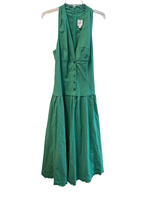 Maeve by ANTHROPOLGIE Size M Green Baumwolle Sleeveless Back Zip V Neck Dress Green / M