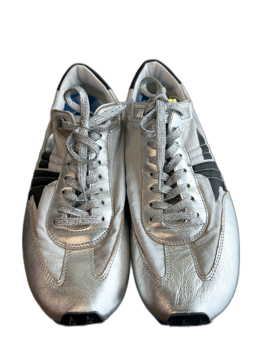 Golden Goose Shoe Size 41 Silver & Black Leather & Nylon Almond Toe Shoes Silver & Black / 41