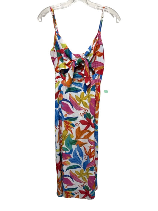 Show Me Your Mumu Size XS White, Blue, Multi Polyester Tie Front Cut Out Dress White, Blue, Multi / XS