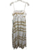 There-Elsewhere Size S white & tan Cotton sheared stripe Empire Waist Midi Dress white & tan / S