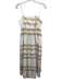 There-Elsewhere Size S white & tan Cotton sheared stripe Empire Waist Midi Dress white & tan / S