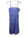 Sheridan French Size XS Blue & Pink Cotton Blend Abstract Empire Waist Dress Blue & Pink / XS