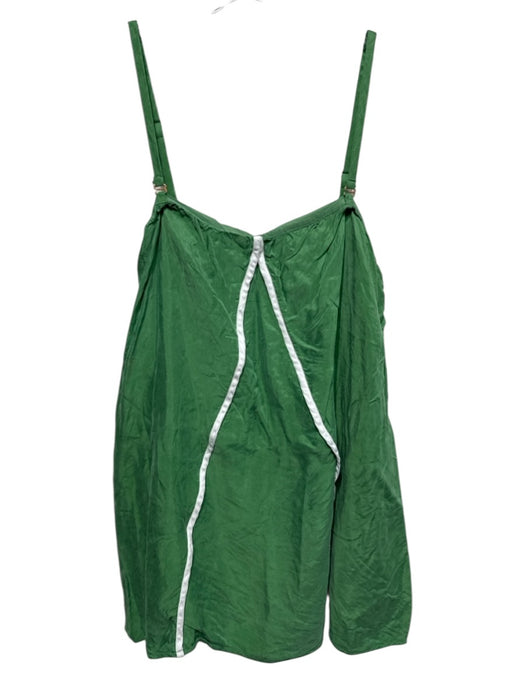 Sancia Size XS Green & White Cupro Blend Piping A Line Adjustable Straps Top Green & White / XS