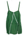 Sancia Size XS Green & White Cupro Blend Piping A Line Adjustable Straps Top Green & White / XS