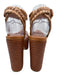 Schutz Shoe Size 7.5 Brown leather sole Woven Knot Ankle Strap Platform Sandals Brown / 7.5