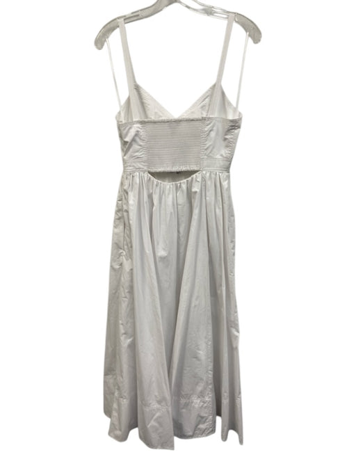 Banana Republic Size 0 White Cotton Spaghetti Strap Elastic Back Side Zip Dress White / 0