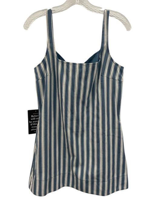Pomander Place Size S Blue & White Cotton Blend Sleeveless Square Neck Dress Blue & White / S