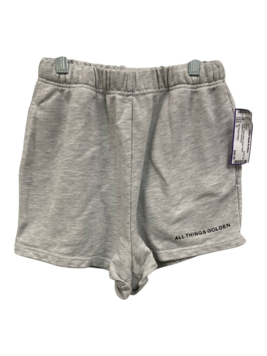 All Things Golden Size S Gray Cotton Blend Elastic Waist Heathered Shorts Gray / S