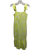 Adelyn Rae Size XS Neon Yellow & White Rayon Embroidered Leaves Tie Straps Dress Neon Yellow & White / XS