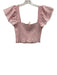 Loveshackfancy Size S Pink & White Cotton Elastic top Flare Sleeve Top Pink & White / S