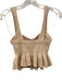 A.L.C. Size S Beige Cotton Knit Sweetheart Neckline Tiered Sleeveless Top Beige / S