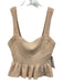 A.L.C. Size S Beige Cotton Knit Sweetheart Neckline Tiered Sleeveless Top Beige / S