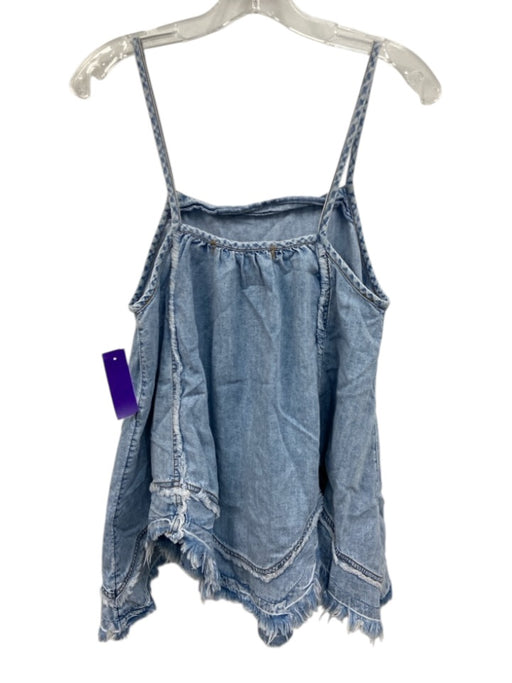 We The Free Size XS Light Wash Cotton Spaghetti Strap Sweetheart Neckline Top Light Wash / XS