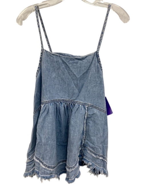 We The Free Size XS Light Wash Cotton Spaghetti Strap Sweetheart Neckline Top Light Wash / XS
