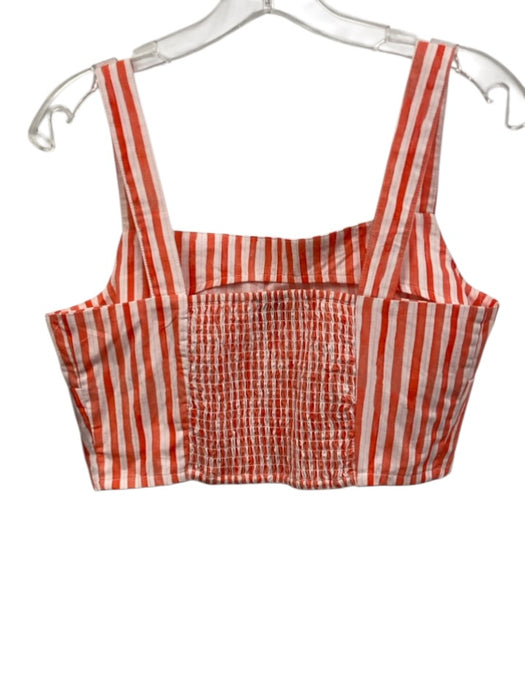 Beau & Ro Size XS/S Orange & White Cotton Elastic Back Sleeveless Skirt Set Orange & White / XS/S