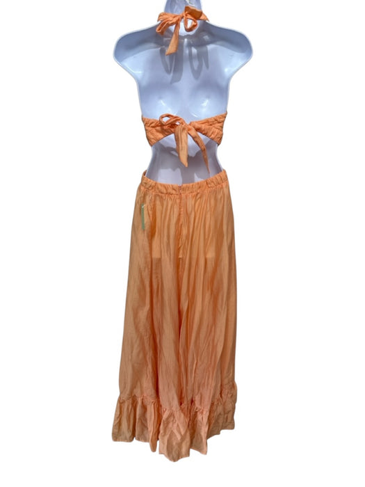 Sabina Musayev Size S Orange Lyocell blend Hatler Neck Cut Out Maxi Dress Orange / S